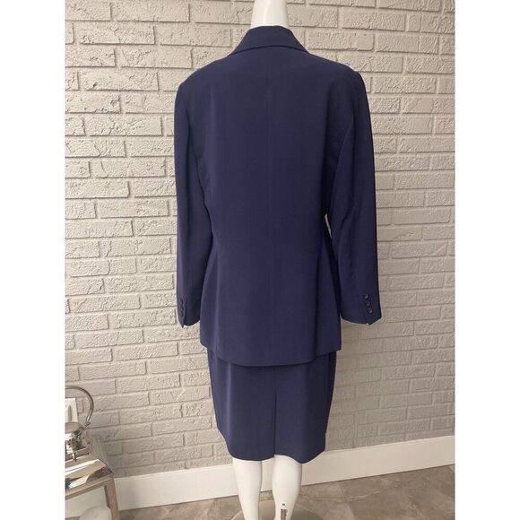 Kasper ASL Women Double Breasted Embroidered Skirt & Jacket 2 Pcs Suit Set Size - Picture 4 of 12